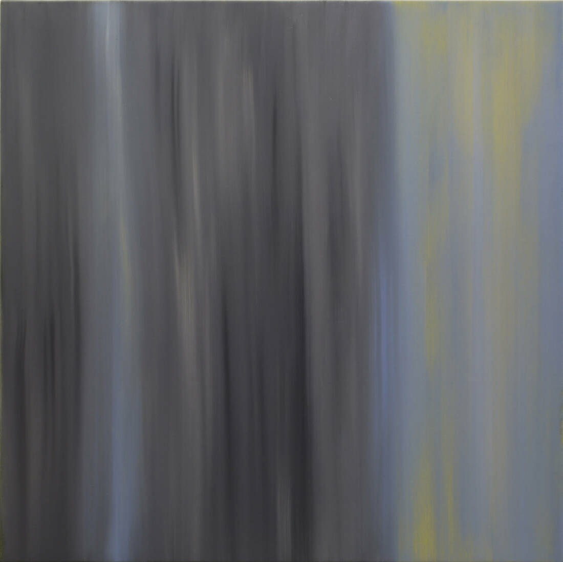 Yellow Blue Grey, 2023, Öl auf Leinwand, 100 × 100 cm