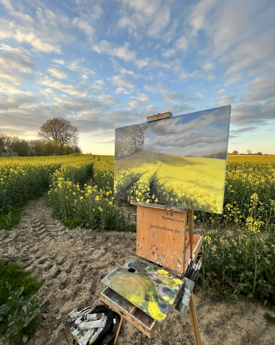 Rapsfeld im Abendlicht, 2023, Öl auf Leinwand, 50 × 70 cm